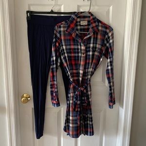 Flannel dress with leggings perfect condition